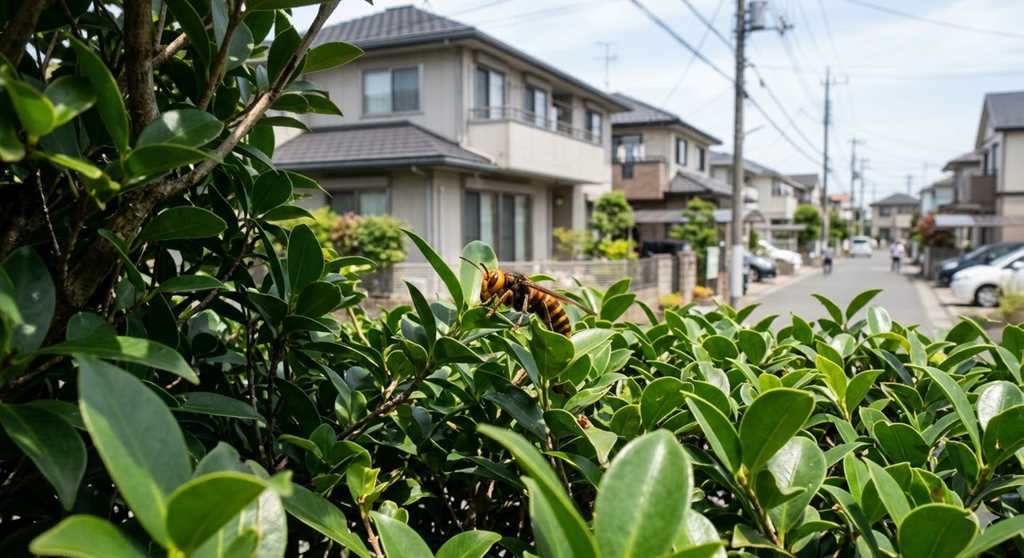 住宅街に潜むコガタスズメバチの写真