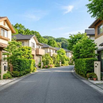 横浜市緑区の落ち着いた住宅街と豊かな緑の風景